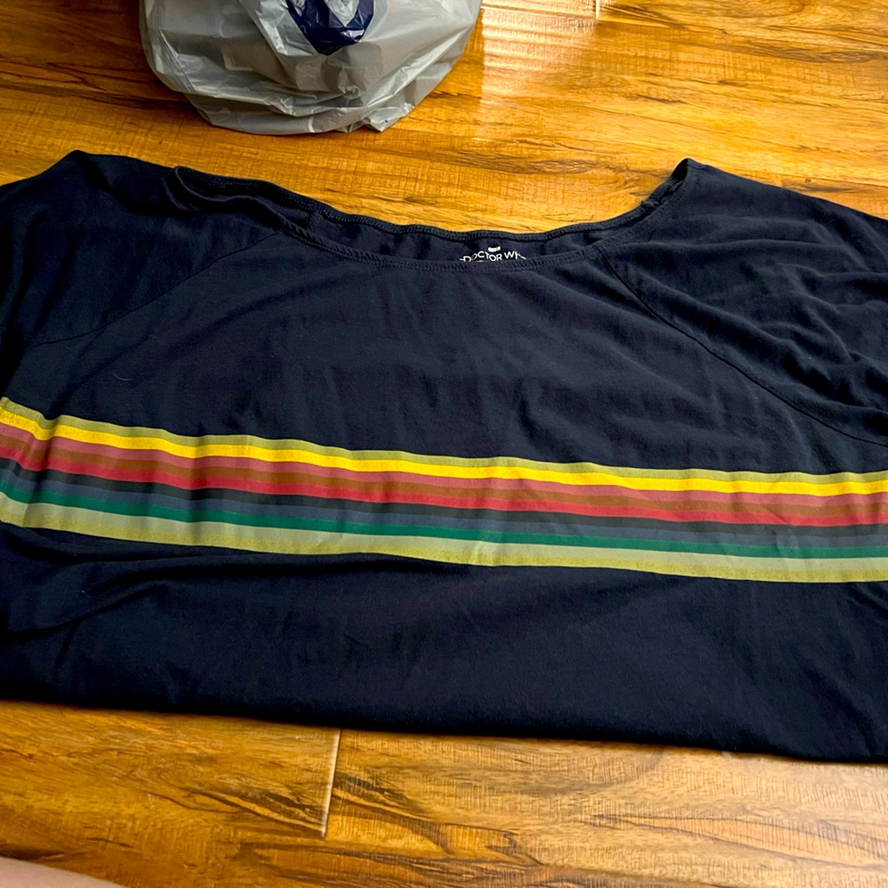 13th Doctor Navy Rainbow Short Sleeved Shirt for Cosplay